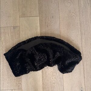 Anthropologie Black Sequin Scarf